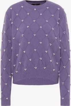 Faina Fijngebreide Truien Trui Tylin Dames Donkerlila