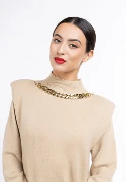 Faina Gebreide Jurken Gebreide Jurk Dames Sand -Outlet Faina Winkel c91989a21a25b3d6b14d357e112df985