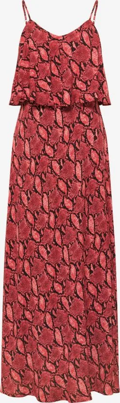 Faina Maxi Jurken Jurk Dames Wijnrood / Pastelrood