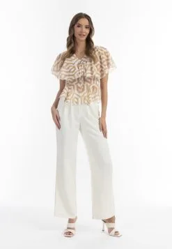 Faina Blouses Met Korte Mouw Blouse Dames Beige / Sand -Outlet Faina Winkel d5733e66c72a055f8826635ff8b2cf25