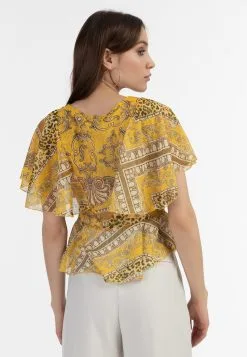 Faina Blouses Met Korte Mouw Blouse Dames Geel -Outlet Faina Winkel d756d82cf91d4fd63fd0ae8574d9e6b5