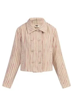 Faina Kurze Carban - Lichte Jas - Pink/Wollweisser Streifen -Outlet Faina Winkel dffd8ec9cf1646b7a2b06cd7eab37ead