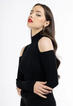 Faina Gebreide Jurken Gebreide Jurk Tylin Dames Zwart -Outlet Faina Winkel e05fd1162d0dd6380e14387d209175a2