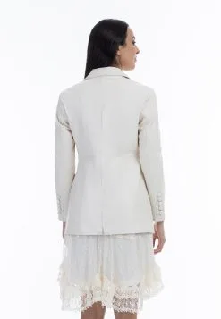 Faina Imitatieleren Jas - Creme -Outlet Faina Winkel e08acad98e174435b14d0104666f8284