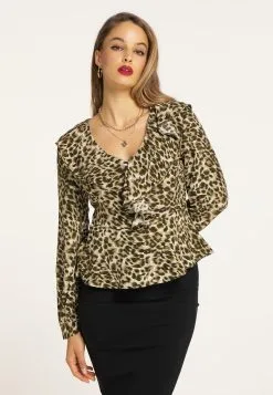 Faina Blouseshirts Blouse Dames Groen / Kaki -Outlet Faina Winkel e44cbb5d17edf48171614d2177311415