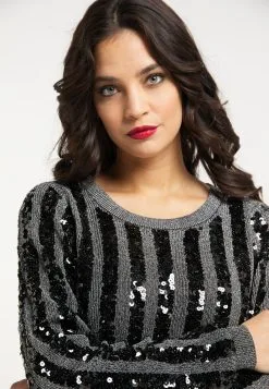 Faina Gebreide Jurken Gebreide Jurk Dames Grijs / Zwart -Outlet Faina Winkel ebc6a5ba1ce1e07e7f4264780821b8ae