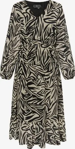 Faina Zomerjurken Zomerjurk Dames Beige / Zwart