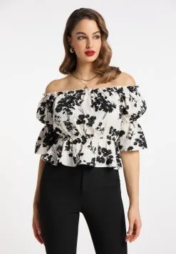 Faina Blouses Met Korte Mouw Blouse Dames Wit -Outlet Faina Winkel f405e6b68102a6bfb1c2b95e4e549219