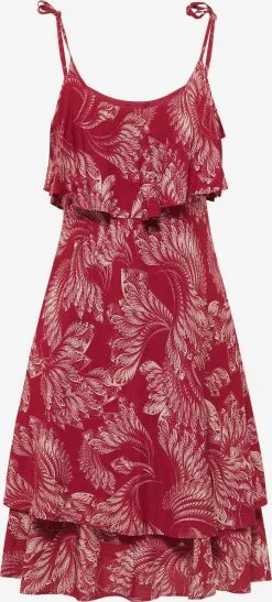 Faina Mini Jurken Jurk Dames Donkerrood