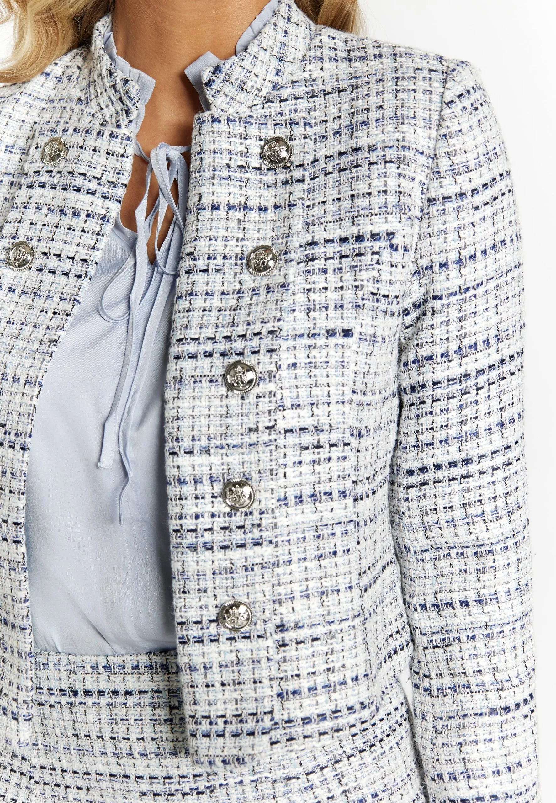 Faina Bouclé - Blazer - Blau Mehrfarbig 6 Faina Bouclé - Blazer - Blau Mehrfarbig - Afbeelding 4