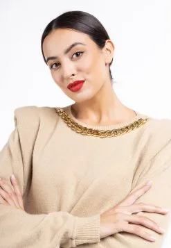 Faina Fijngebreide Truien Trui Tuxe Dames Beige -Outlet Faina Winkel fa7832490593c55af937193c5f74a6a4